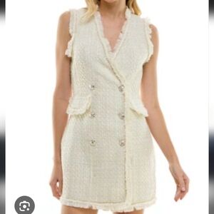 NWT Trixxi Cream Tweed Mini Dress